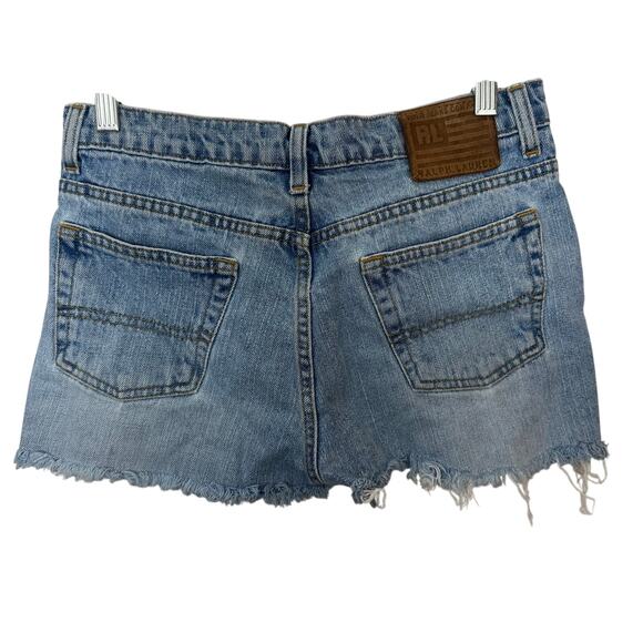 Ralph Lauren Cut Off Denim Shorts Womens Size 4 Mid Rise Blue Polo Jeans Company - Picture 3 of 7